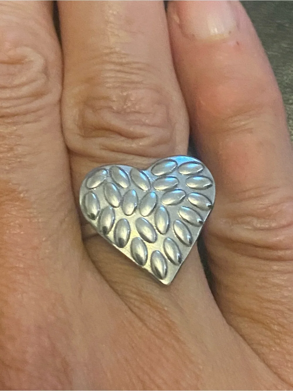 Size 5 Hypoallergenic Stainless Steel Heart  Ring NEW